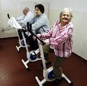 Picture of elderly ladies exercising